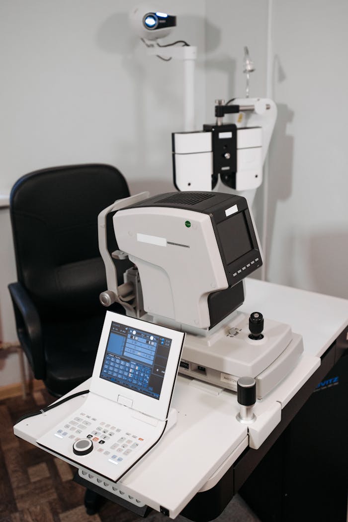services-03 Advanced ophthalmology equipment setup in a modern optometrist office.
